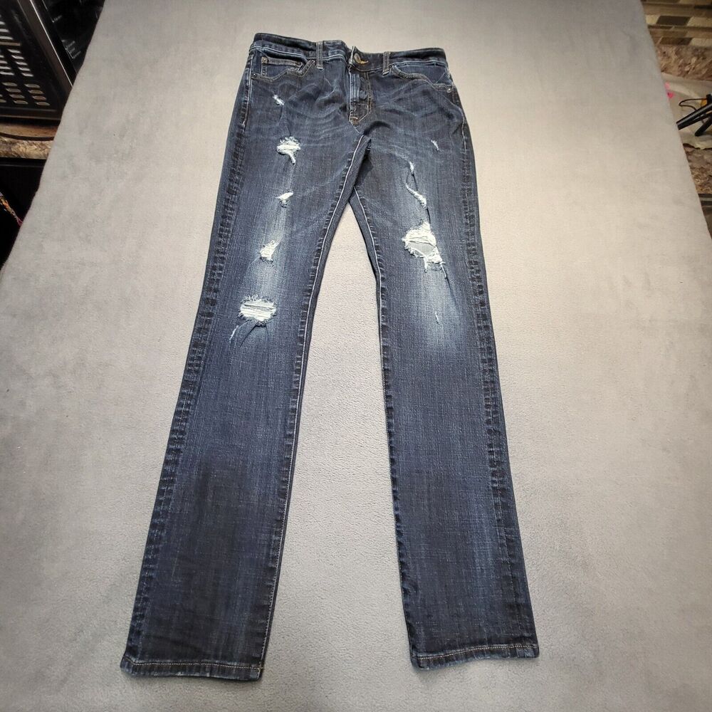 American Eagle Jeans Mens 31x33 Blue Slim Straight Stretch Distressed Denim